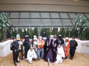 Fans in costume.