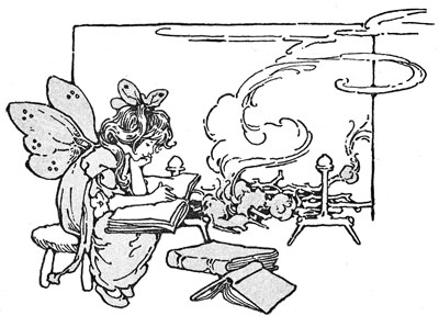 Fairy reading a book